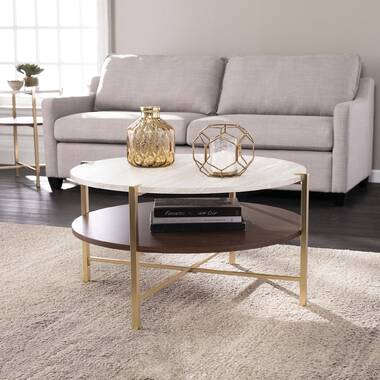 Wayfair gold round on sale coffee table